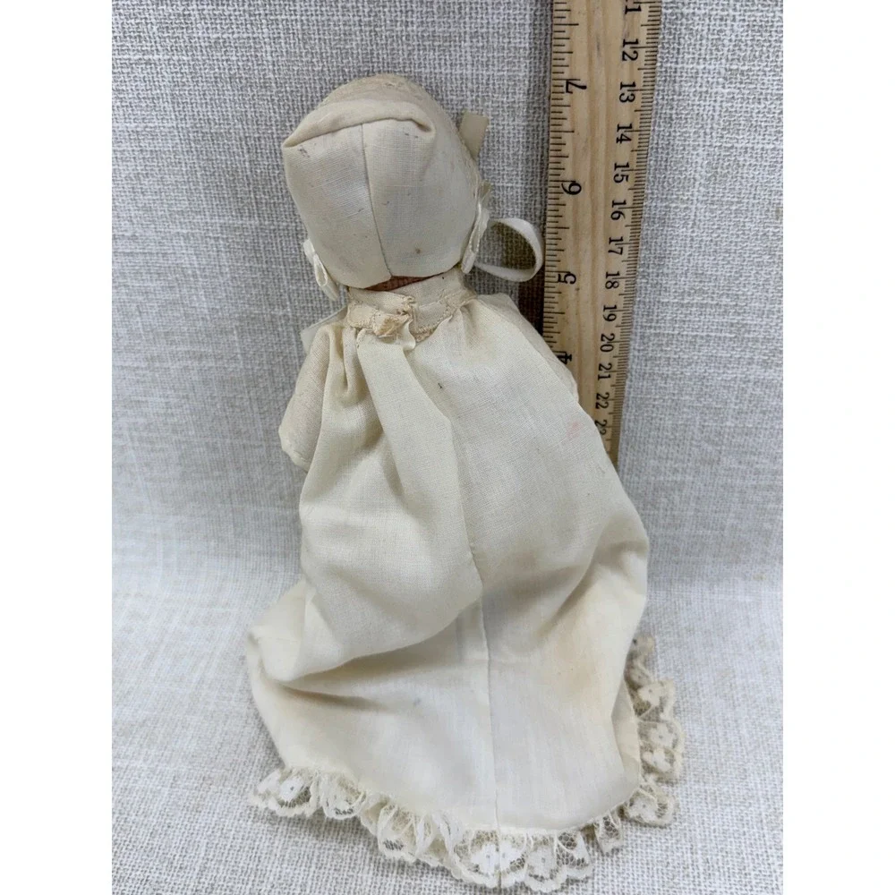 Antique German Bisque Head‎ Baby Doll 141 4/0 K Lace Christening Gown 7 Inch
